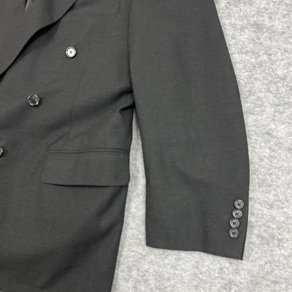 H Freeman Son Blazer Sport Coat Mens 52 Black Wool Double Breasted Vintage Union